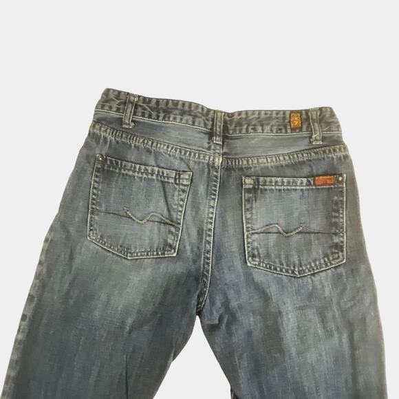 7 For All Mankind Slimmy Jeans Sz 16 Youth Boys Straight Leg Blue 5 Pocket - Picture 3 of 13